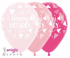 Baloni happy birthday roza trikotniki