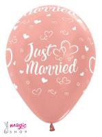 Baloni Just married rose gold 25 kom