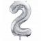 Balon številka 2 srebrn 85 cm