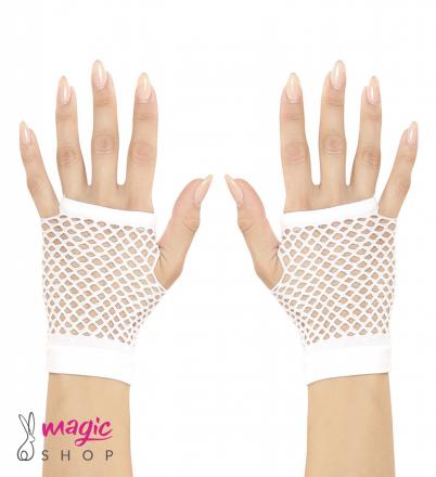 Bele mrežaste rokavice brez prstov 1488