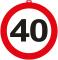 Prometni znak za 40. rojstni dan 47 cm