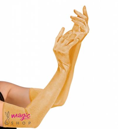 Zlate elastične rokavice 60 cm