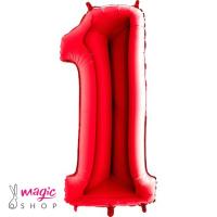 Balon številka 1 rdeča 75 cm