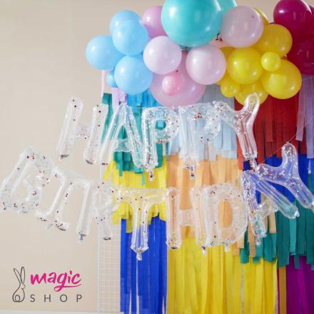 Baloni Happy birthday črke prozorni