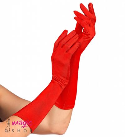 Rdeče satenaste rokavice 40 cm 14422