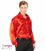 Rdeča disco srajca z volančki 01173
