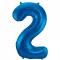 Balon številka 2 moder 85 cm