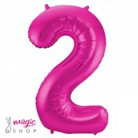 Balon številka 2 magenta roza 85 cm