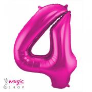 Balon številka 4 magenta roza 85 cm