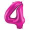 Balon številka 4 magenta roza 85 cm