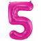 Balon številka 5 magenta roza 85 cm