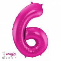 Balon številka 6 magenta roza 85 cm