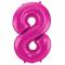 Balon številka 8 magenta roza 85 cm