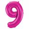Balon številka 9 magenta roza 85 cm
