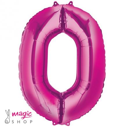 Balon številka 0 magenta roza 85 cm