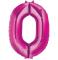 Balon številka 0 magenta roza 85 cm