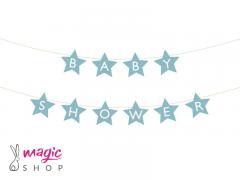 Napis baby shower modre zvezdice