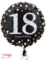Balon za 18. rojstni dan črn hologramski