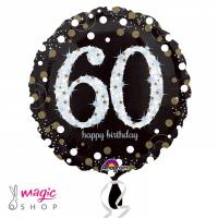 Balon za 60. rojstni dan črn bleščeč