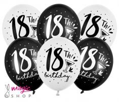 Baloni za 18. rojstni dan črno-beli