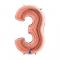 Balon številka 3 rose gold 75 cm
