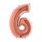 Balon številka 6 rose gold 75 cm
