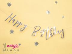 Viseč napis Happy bday srebrn
