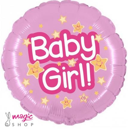 Balon Baby girl zvezdice 45 cm
