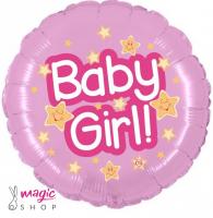 Balon Baby girl zvezdice 45 cm