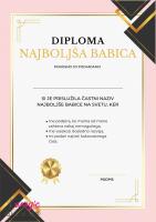 Diploma za najboljšo babico